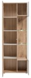 Vitrine Cathlyn in Eiche und Kaschmir, Vitrinenschrank 70 x 197 cm inklusive LED