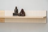 Wandboard Cathlyn in Viking Eiche und Kaschmir Wandregal mit gefr�sten Rillen 160 cm