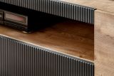 TV-Lowboard Heron Eiche und Schwarz 160 cm, TV Unterschrank mit Fr�sungen und Soft-Close