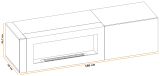 TV-Lowboard Heron in Ribbeck Eiche und schwarz TV Unterteil mit Ethanol Kamin 160 x 42 cm
