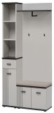 Garderobe Set Vektor in Kaschmir und schwarz Kompaktgarderobe 3-teilig mit Streifenmuster 90 x 203 cm