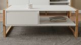 Couchtisch Malta in Wei� mit Artisan Eiche 100 x 55 cm