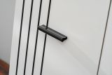 Garderobe Set Vektor in Kaschmir und schwarz, Kompaktgarderobe 4-teilig mit Streifenmuster 120 x 203 cm