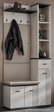 Garderobe Set Vektor in Kaschmir und schwarz Garderobenkombination 3-teilig mit Streifenmuster 90 x 203 cm