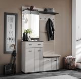 Garderobe Set Vektor in Kaschmir und schwarz Garderobenkombination 4-teilig mit Streifenmuster 120 x 203 cm