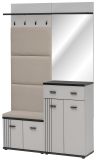 Garderobe Set Vektor in Kaschmir und schwarz Garderobenkombination 4-teilig mit Streifenmuster 120 x 203 cm