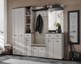 Garderobe Set Vektor in Kaschmir mit Schwarz, 6-teilige Flurgarderobe 210 x 203 cm