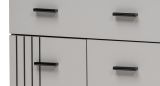 Flurkommode Vektor in Kaschmir und schwarz Flurschrank mit Streifenmuster 60 x 96 cm