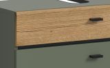 Waschbeckenunterschrank Matteo in Gr�n und Evoke Eiche 75 cm