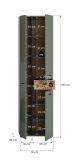 Badezimmer Hochschrank Matteo in Gr�n mit Evoke Eiche 51 x 191 cm