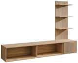 TV-Lowboard Set Sense in Cremona Eiche Leistenoptik 180 cm inkl. Paneel mit Regal