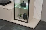 Wohnwand Charm in Kaschmir und Marmor wei� 240 cm, inklusive Beleuchtung und Push-To-Open