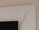 Wohnwand Charm in Kaschmir und Marmor wei�, Anbauwand 300 cm mit Beleuchtung, Push-To-Open