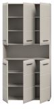 Badezimmer Hochschrank Cover in Kaschmir / Sand, 6-t�riger Mehrzweckschrank 90 x 185 cm