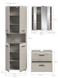 Badm�bel Set 3-teilig Cover in Kaschmir / Sand 135 x 185 cm, mit 4-t�rigem Hochschrank