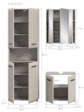 Badm�bel Set 3-teilig Cover in Kaschmir / Sand 135 x 185 cm, mit 4-t�rigem Hochschrank