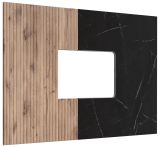 Wohnwand Starlet in schwarz, Vicking Eiche und Marmor schwarz Schrankwand 300 cm inkl. LED, Push-To-Open