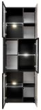 Wohnwand Starlet in schwarz, Vicking Eiche und Marmor schwarz Schrankwand 300 cm inkl. LED, Push-To-Open
