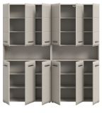 Badezimmer Hochschrank Set Cover in Kaschmir 2x Mehrzweckschrank 180 x 185 cm