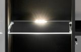 Wohnwand Starlet in schwarz, Vicking Eiche und Marmor schwarz, Schrankwand mit Ethanol Kamin und LED, 300 cm