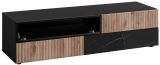 TV-Lowboard Starlet in schwarz, Vicking Eiche und Marmor schwarz TV-M�bel 160 x 42 cm, Push-To-Open