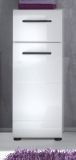 Badezimmer Kommode Clarito in wei� Hochglanz, Badschrank 30 x 79 cm