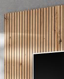 TV-Lowboard Set iLike in Lehm-Grau und Artisan Eiche 160 cm, Flat-TV Unterschrank mit Akustikpaneel