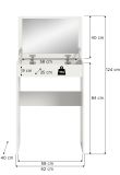 Schminktisch Charme in Wei�, Kosmetiktisch mit Spiegel 62 x 84 cm, Soft-Close