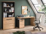 Aktenschrank Cooper in Artisan Eiche und Grau, B�roschrank 80 x 190 cm mit Soft-Close