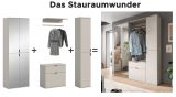 Garderobenschrank Line-Up in Kaschmir Schuhschrank 61 x 193 cm