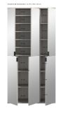 Garderobenschrank mit Spiegel Line-Up in Kaschmir, Schuhschrank 91 x 193 cm