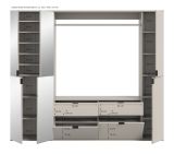 Garderobe Set Line-Up in Kaschmir, Garderobenschrank mit Spiegel 212 x 193 cm