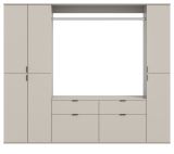 Garderobe Set Line-Up in Kaschmir, Garderobenschrank 212 x 193 cm
