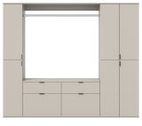 Garderobe Set Line-Up in Kaschmir, Garderobenschrank 212 x 193 cm