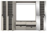 Garderobe Set Line-Up in Kaschmir, Garderobenschrank mit Spiegel 273 x 193 cm