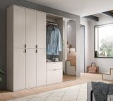 Garderobe Set Line-Up in Kaschmir, Garderobenschrank mit Spiegel 213 x 193 cm