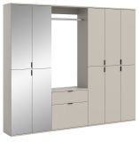 Garderobe Set Line-Up in Kaschmir, Garderobenschrank mit Spiegel 213 x 193 cm