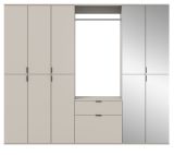 Garderobe Set Line-Up in Kaschmir, Garderobenschrank mit Spiegel 213 x 193 cm