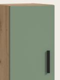 Wohnwand Onawa in Gr�n und Artisan Eiche Wohnkombination h�ngend / stehend 249 x 184 cm