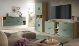 Sideboard Onawa in Gr�n und Artisan Eiche Kommode h�ngend / stehend 176 cm, Soft-Close