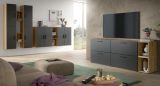 Wohnwand Onawa in Grau und Artisan Eiche Wohnkombination h�ngend / stehend 249 x 184 cm