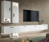 Wohnwand Onawa in wei� Wohnkombination h�ngend / stehend 300 x 178 cm