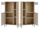 Vitrine Ingar in Kaschmir und Eiche Highboard 80 x 150 cm, Soft-Close