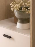 Vitrine Ingar in Kaschmir und Eiche Vitrinenschrank 54 x 204 cm, Soft-Close