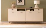 Sideboard Ingar in Kaschmir und Eiche,  Kommode 205 x 95 cm mit Soft-Close