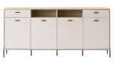 Sideboard Ingar in Kaschmir und Eiche,  Kommode 205 x 95 cm mit Soft-Close