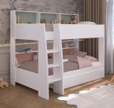 Parisot Etagenbett Leo in Wei�, Kinder und Jugendzimmer Hochbett Liegefl�che 2x 90 x 200 cm