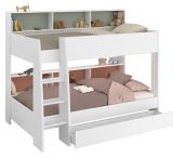 Parisot Etagenbett Leo in Wei�, Kinder und Jugendzimmer Hochbett Liegefl�che 2x 90 x 200 cm