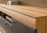 TV-Lowboard Assina in Evoke Eiche und Graphit Grau, Flat-TV Unterschrank 200 cm mit Soft-Close