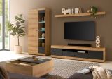 TV-Lowboard Assina in Evoke Eiche und Graphit Grau, Flat-TV Unterschrank 200 cm mit Soft-Close